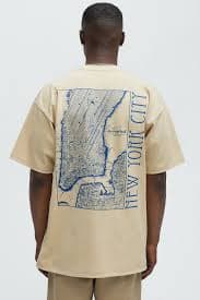 Map Of NYC Oversized Short Sleeve Tee - Sand | Fashion Nova