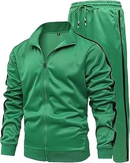 Men's Athletic 2 Pieces Tracksuit Casual Full Zip Jogging Sweat Suit Workout Sports Set Sportswear