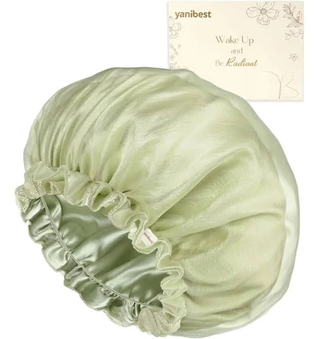 Yanibest Silk Breeze Satin Bonnet with Ruffle Edge