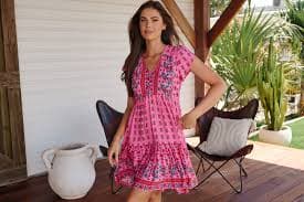 RASPBERRY ROMANCE PRINT TRACEY DRESS – Jarlie Wild