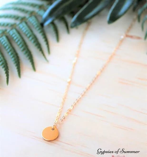 14K Gold Filled Minimal Disc Necklace