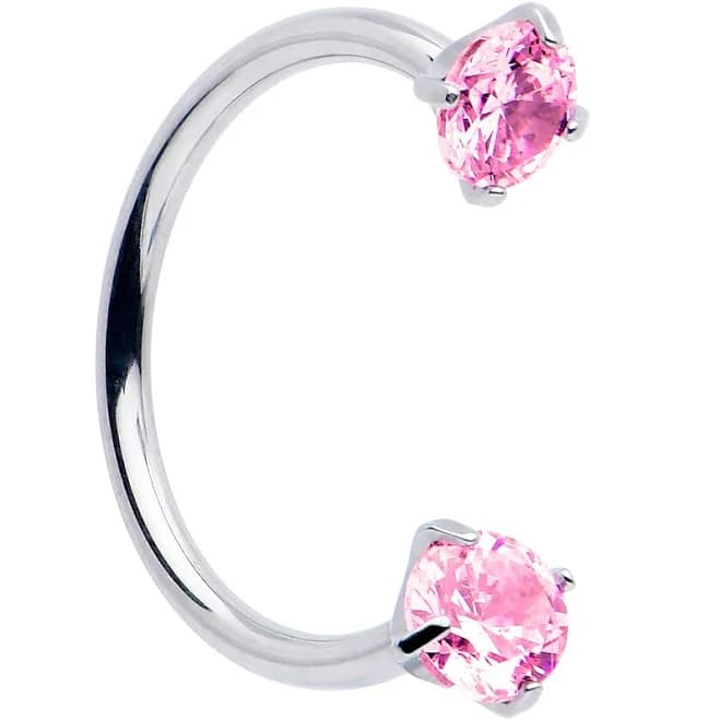 Body Candy Double Gem Titanium Horseshoe Nose Ring