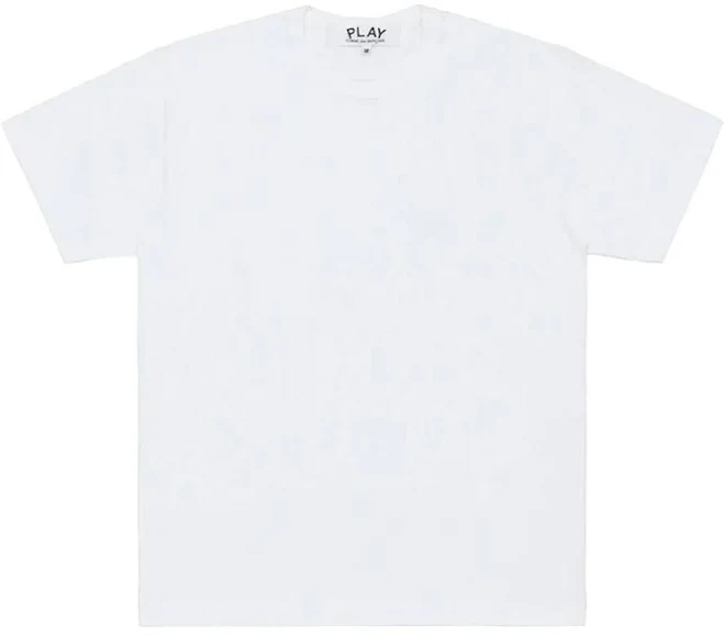 Comme des Garçons Play Red Emblem Back Logo T-Shirt in White XL