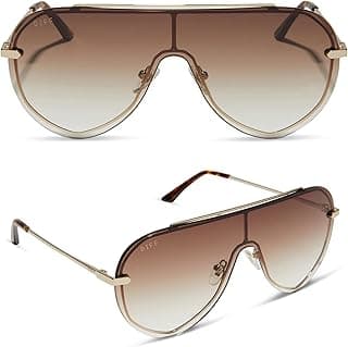 Imani Designer Oversized Shield Sunglasses for Women UV400 Protection
