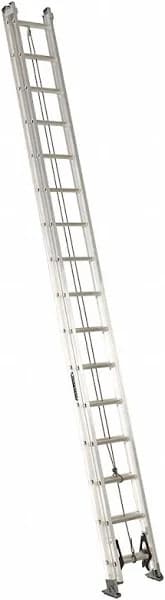 Louisville Ladder Extension Ladder: 32 ft Ladder Size, Aluminum, 300 lb Load Capacity, 62 lb Wt Model: AE2232