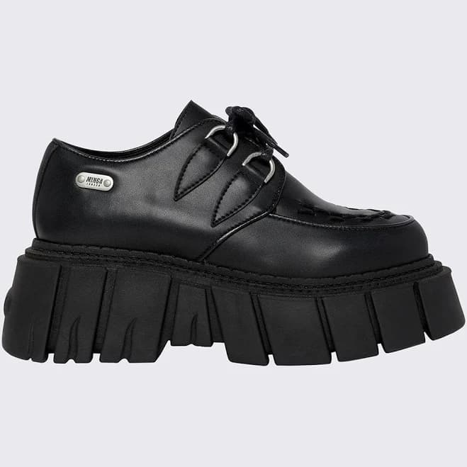 Minga London Creeper Lace Up Platform Shoes