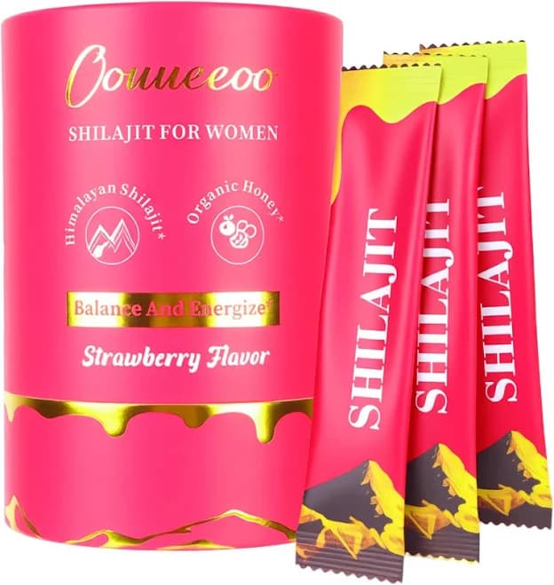 30 Sticks Women’s She Lajit Shilajit Honey Sticks,Shilajit for Women with Shatavari & Saffron,for Hormonal Balance & Energy Boost PH Balance