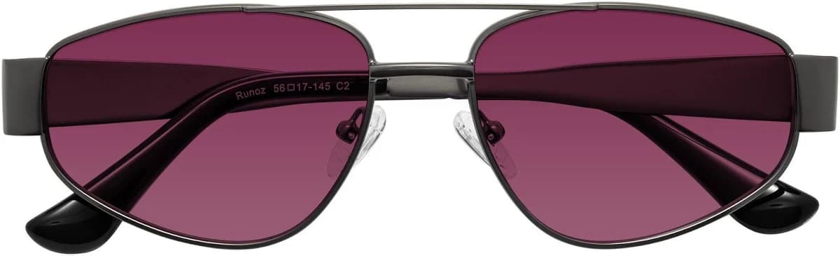 Double Bridge Designer Metal Tinted Sunglasses Sunwear Lenses