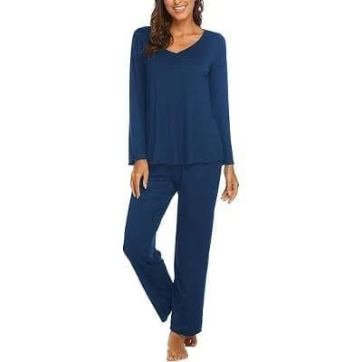 Ekouaer Women's 2 Piece Long Sleeve Pajama Set