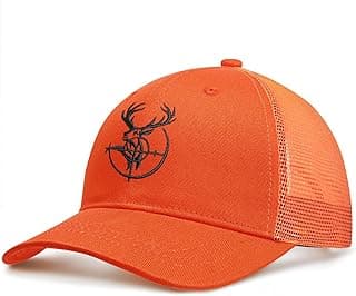 Orange Deer Hunting Hat Hunting Gifts Gear Accessories Stuff for Men Father's Day Christmas Birthday Gifts for Dad Husband Grandpa Trucker Hat Snapback Baseball Cap