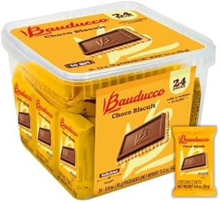 Choco Biscuit Cookies – Crispy Chocolate-Covered Biscuits, Individually Wrapped for Snacking, Dessert, and Lunch Boxes, 15.2 oz (Pack of 24)
