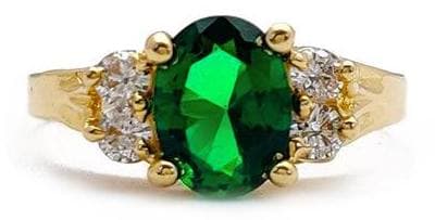 14K Oval Stone Ring