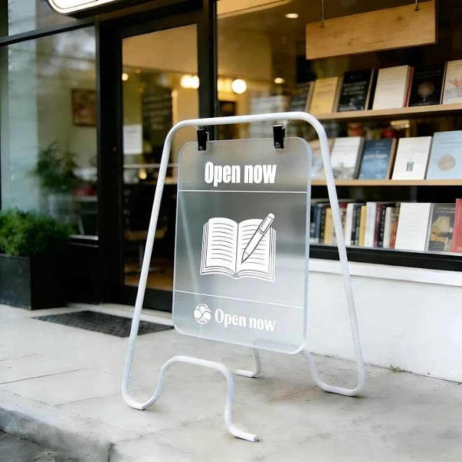 Acrylic A-Frame Sign Custom, Metal Stand Business, Cafe Menu Board, Wedding Welcome, Sidewalk Sign UV Printed Double Sided