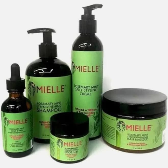 Mielle Rosemary Mint Strengthening Curly 4c Hair Care 5 Pcs Bundle Set
