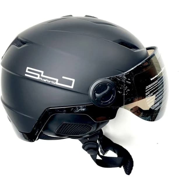 Snowjam Poseidon Ski Helmet Shiny Black with built-in Goggles Xlarge