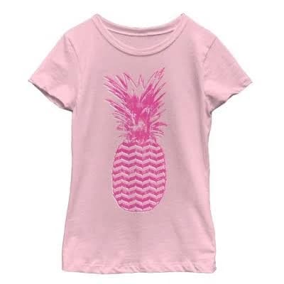 Lost Gods Girls' Geometric Print Pineapple T-Shirt