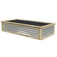 37-1/4" W x 12-1/2" H x 15-1/2" D Metal and Wood Raised Garden Bed