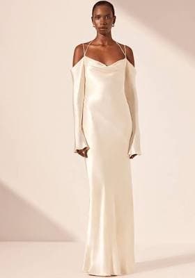 Shona Joy La Lune Off Shoulder Tie Maxi Dress