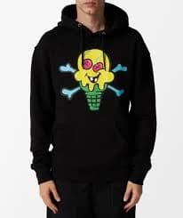 Icecream Cones & Bones Popover Hoodie Black
