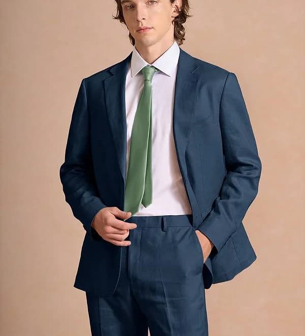 Azazie Men's Harrison Slim Linen Wedding Suit Jacket