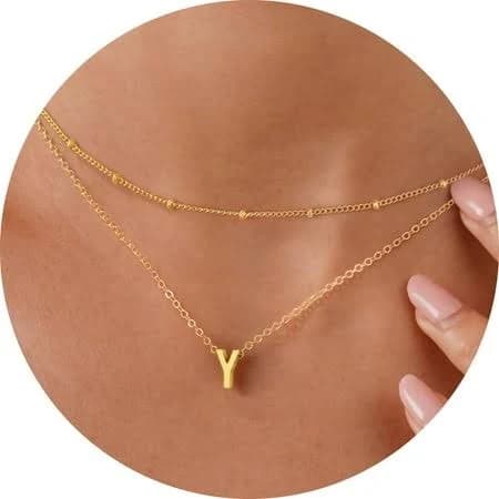 Dainty Gold Initial Pendant Necklace
