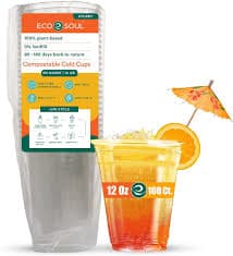 Clear Compostable Party Cups | (100 Count, 12 oz) | Disposable | Biodegradable | Plant Based Eco-friendly Alternative to Paper & Plastic Cups | For Weddings & Gatherings | Michaels