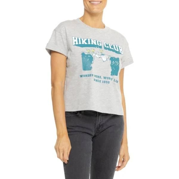 Peanuts Snoopy Hiking Club Graphic Crop Shirt