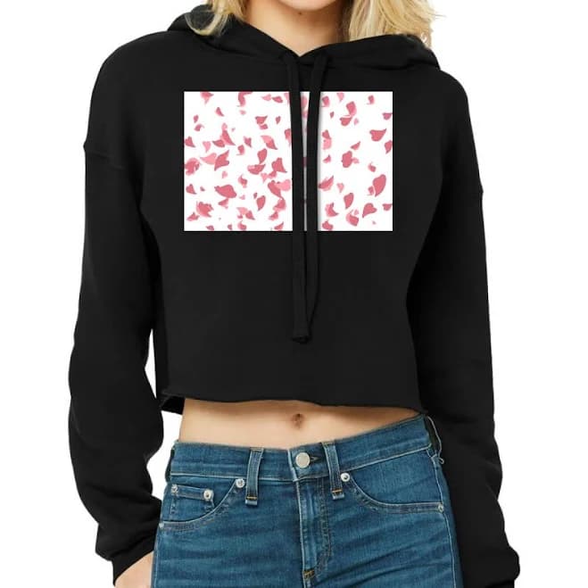 Artistshot Cropped Rose Petals Hoodie