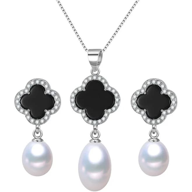 Four-Leaf Clover Pearl Jewelry Set