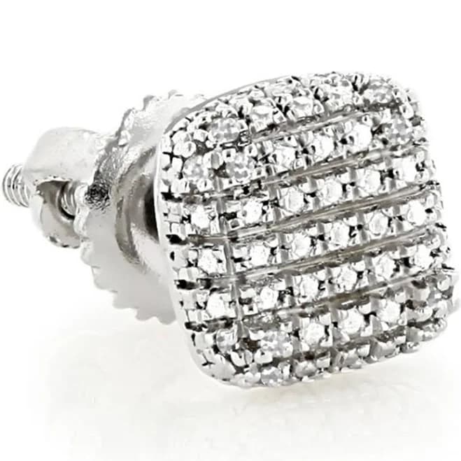 Men's itshot Earrings Single Sterling Silver Diamond Stud Earring 0.02ct