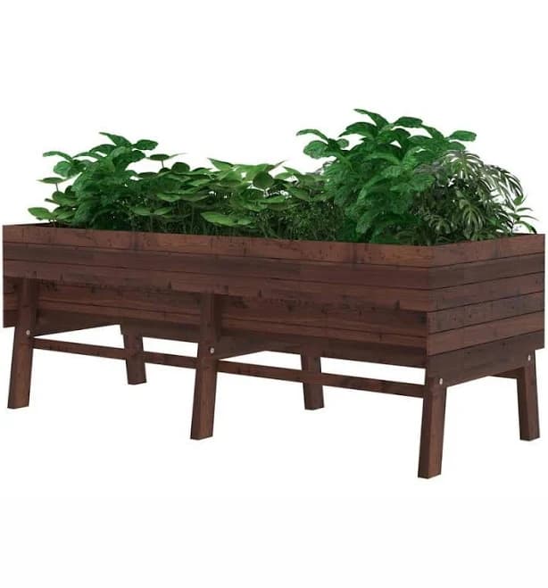 VEIKOUS 71 in. L x 31 in. W Large Carbonized Raised Garden Bed