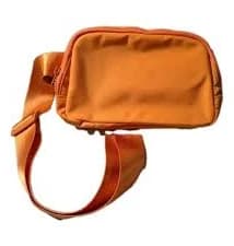 Pink Lily Women's Orange Nylon Crossbody Belt Bag / Fanny Pack Adjustable Strap