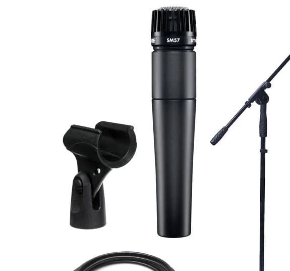 Dynamic Microphone Bundle- Shure SM57, Boom Stand and XLR Cable - New - Bundle: - | In Stock