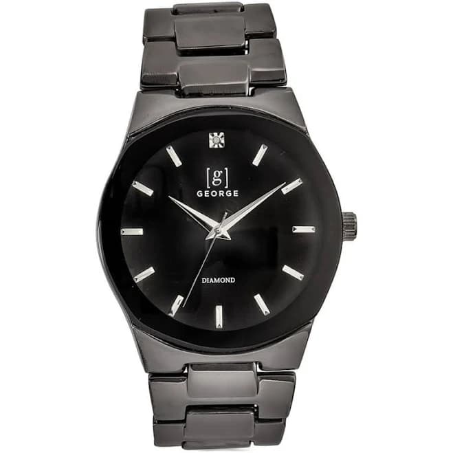 George Men's Genuine Diamond Dial Bezel