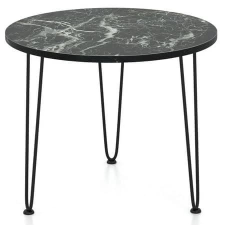 Canddidliike Round Coffee Table with Thickened Tabletop and Metal Tripod Legs