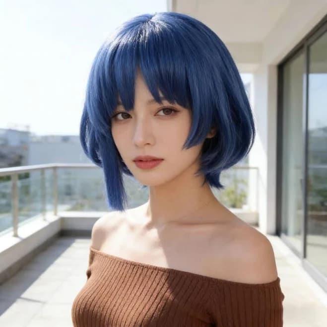 Romantic Bob Wig with Bangs