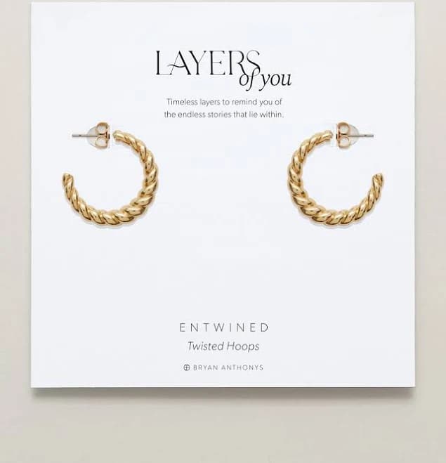Bryan Anthonys 14K Gold Entwined Twisted Hoop Earrings