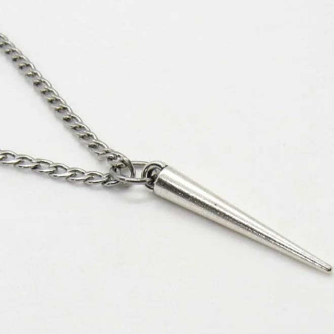 Silver Spike Steampunk Pendant Necklace, Men's Jewelry, Women's