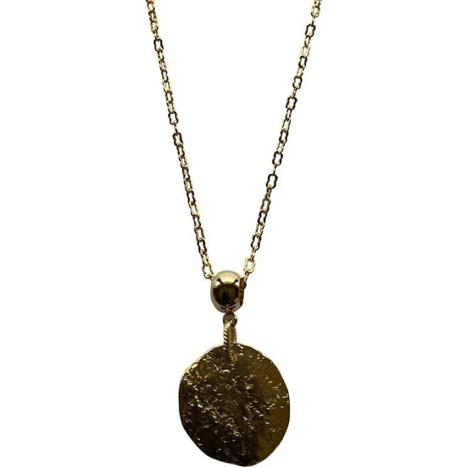 Hammered Gold Pendant Necklace