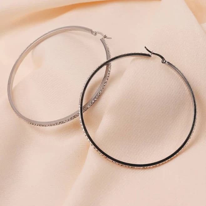 Rhinestone Hoop Earrings