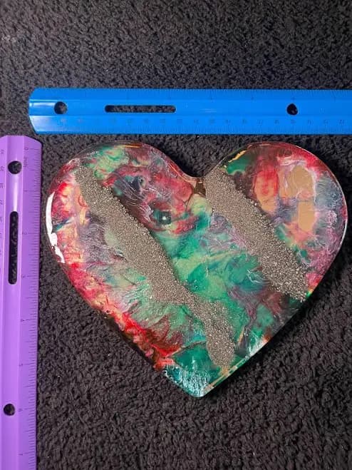 Handmade Resin Heart Wall Hanging with Crystals | Colorful Spirit Decor | Unique Gift for Her | Positive Vibes and Healing Energy Art