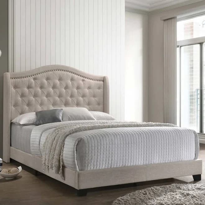 Upholstered Wingback Bed