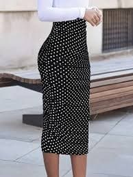 SHEIN Women's Polka Dot Print Pleated High Waist Pencil Skirt, Elegant And Slimming Fall Cloth For Women | SHEIN EUR