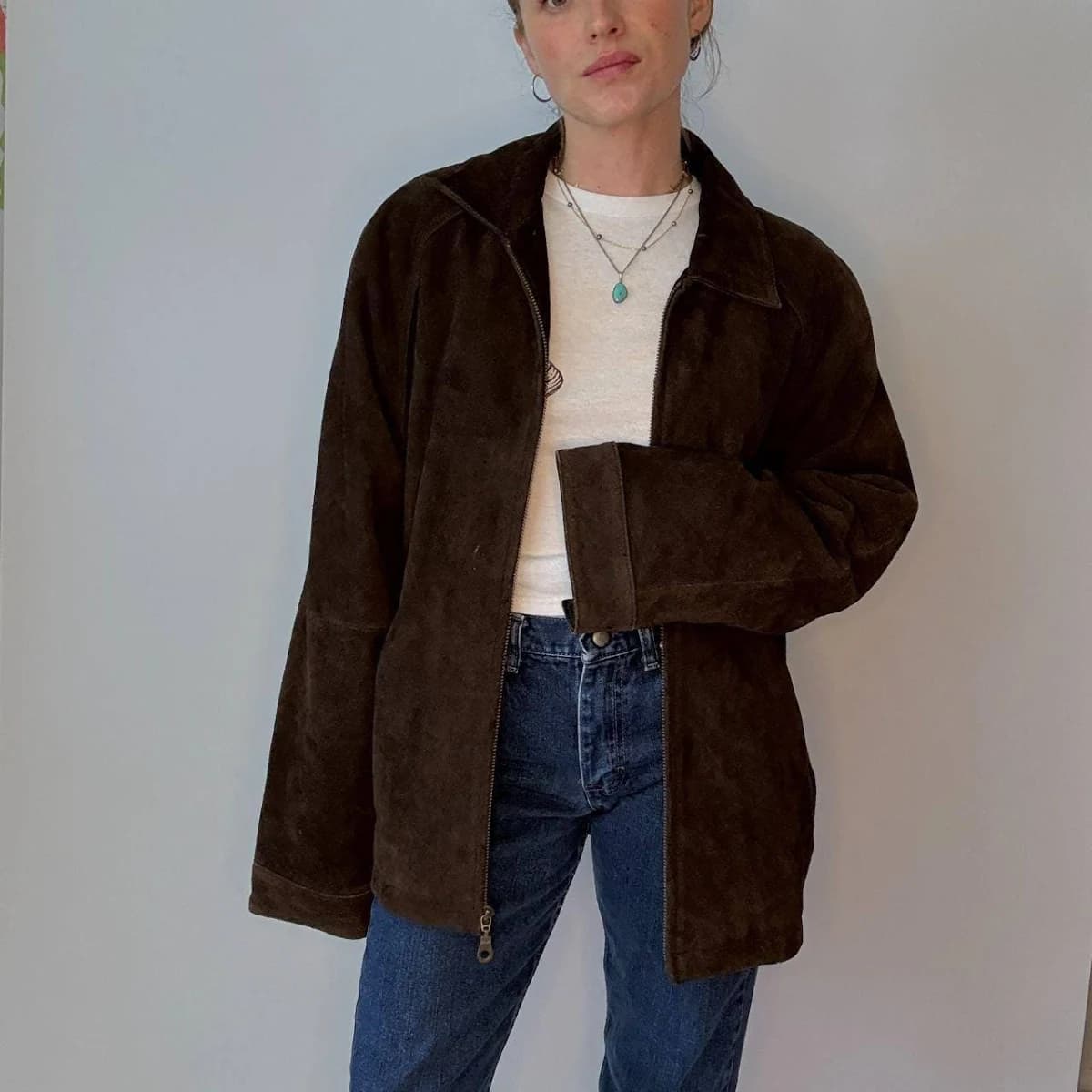 Classic 90s Oversized Suede Jacket