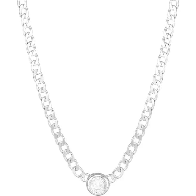 Silpada Sterling Silver White Cubic Zirconia Chain Necklace