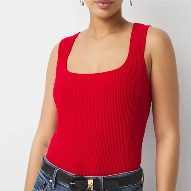 White House Black Market Forme Women's Ribbed Ottoman Tank Top