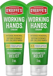 Working Hands Intense Renewal Hand Cream, 3 oz Tube (Pack of 2) - Softens and Smooths Extremely Callused, Dry Hands