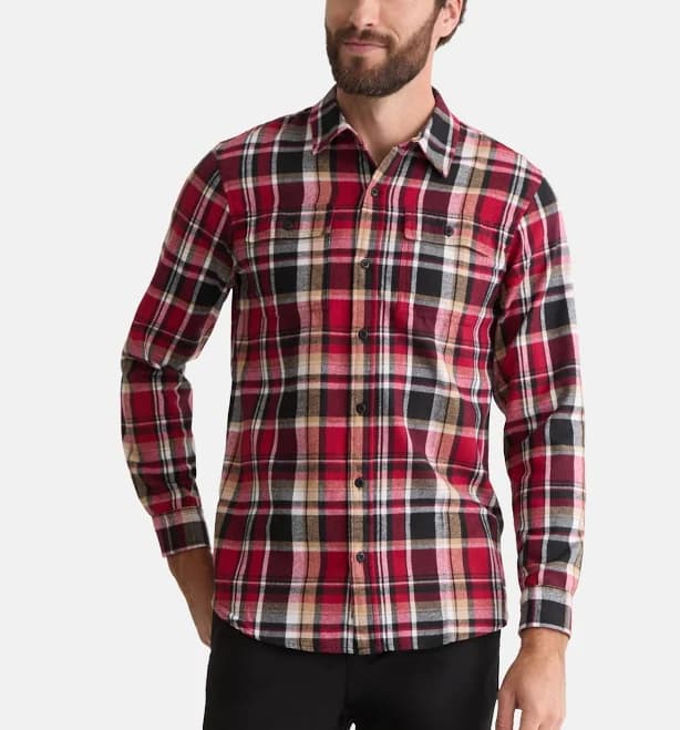 Burnside Men's Modern Fit Plaid Flannel Shirt