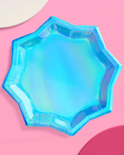 Blue Shimmer Paper Plates