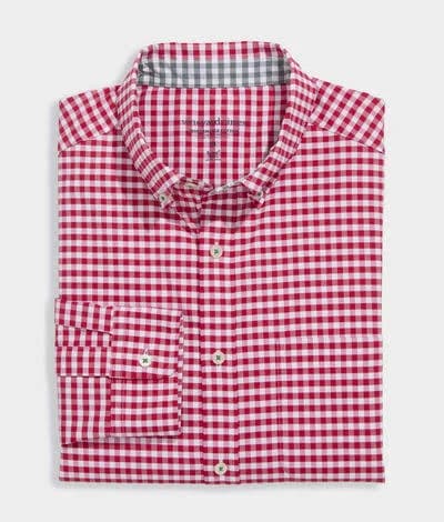 Vineyard Vines Men's Gingham On-The-Go Brrr Shirt